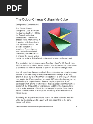 Collapsible Cube Hand Mathematics