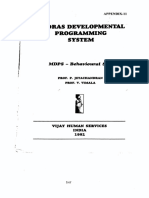 Madras Developmental Programming System: Mbps Behavioural Scale