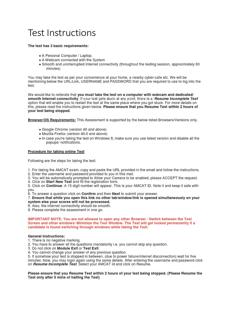 Lenskart Online Test Instructions | PDF | Cyberspace | Software