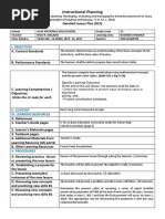 Instructional Planning: I. Objectives