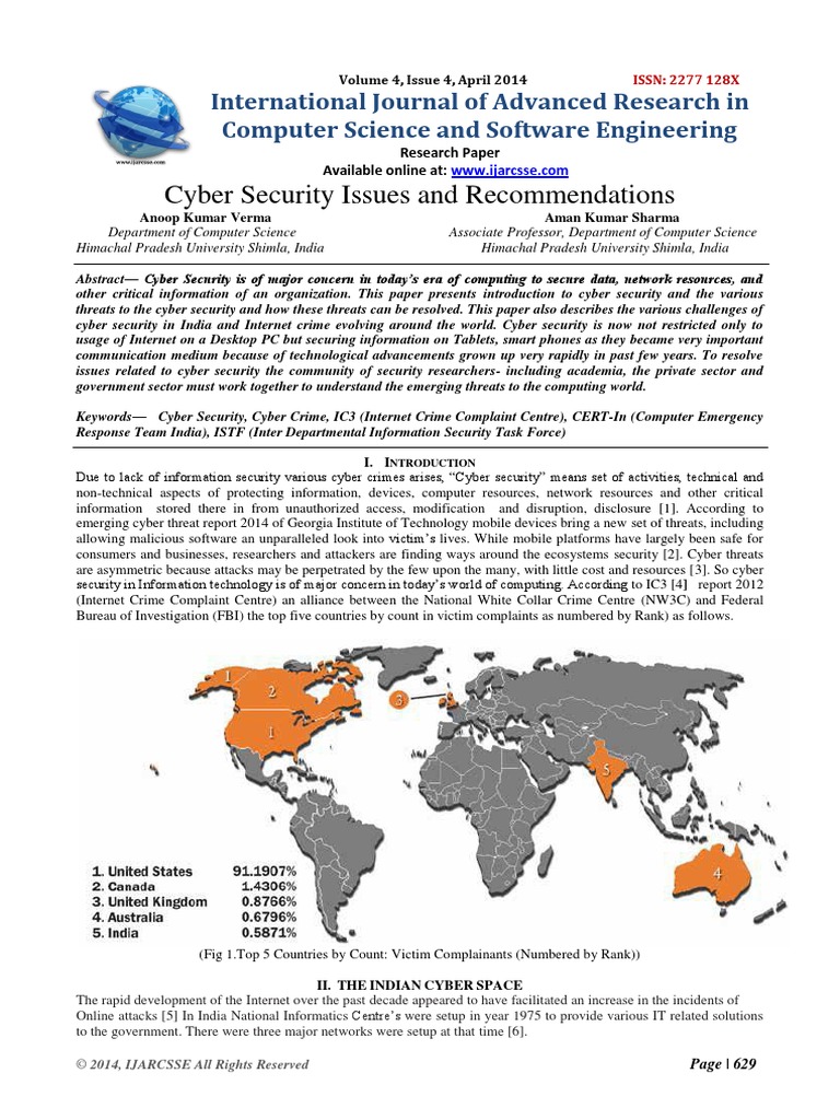 Cyber Security Issues and Recommendations PDF | PDF | Computer Security ...