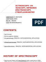 Spectroscopy: Uv Spectroscopy, Infrared Spectroscopy, Spectrofluorimetry