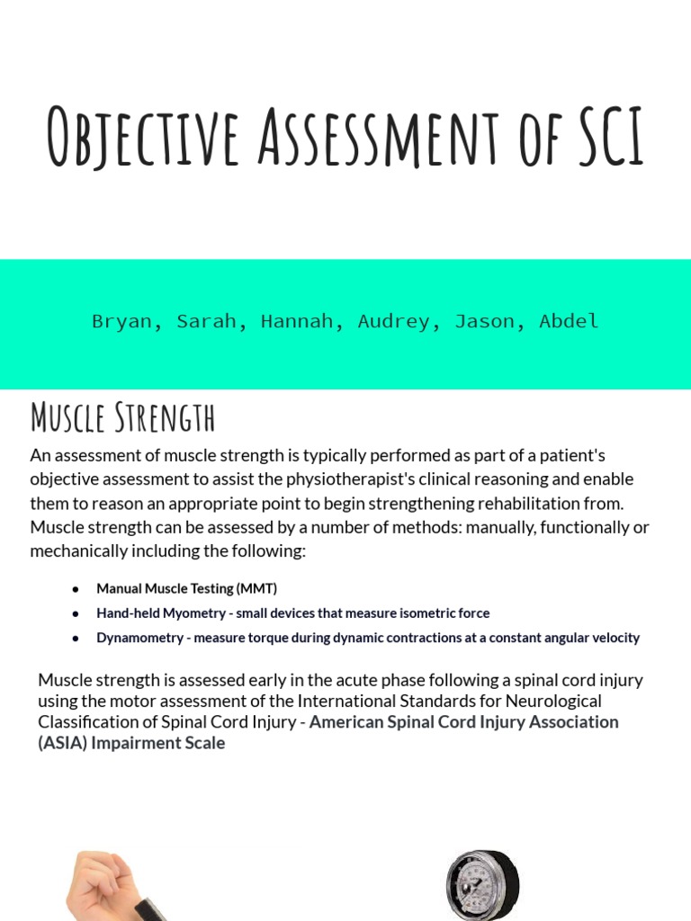 Objective Assessment of Spinal Cord Injury | PDF | Somatosensory System ...