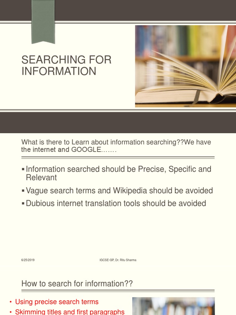Effective Information Searching Techniques | PDF | Web Search Engine ...