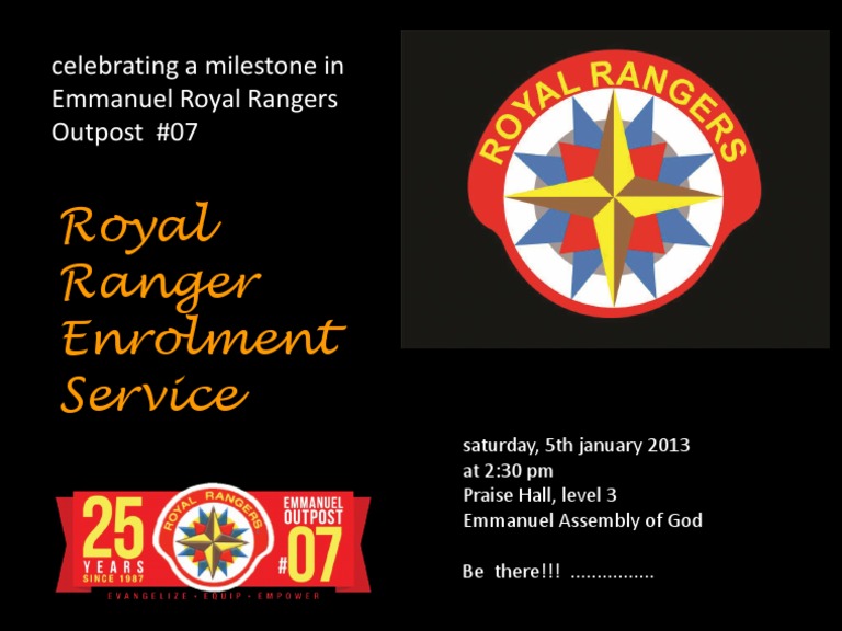 Royal Ranger Enrollment Service 2013 | PDF