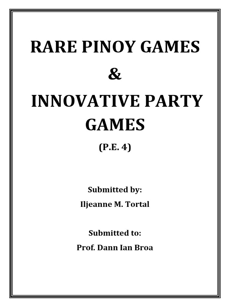 Unique Pinoy Games for Parties | PDF | Chicken | Nature