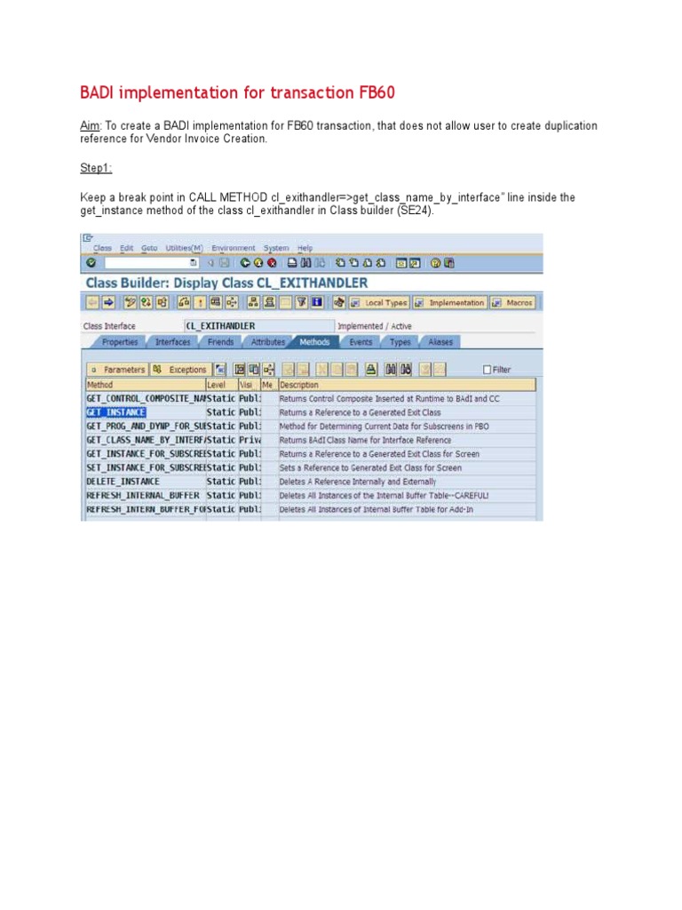 BADI Implementation For Transaction FB60 | PDF | Computer Engineering ...