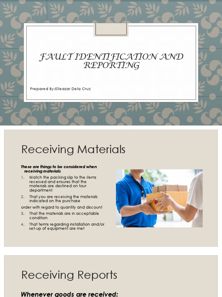 Fault Identification and Reporting DelaCruz PDF Receipt Computing