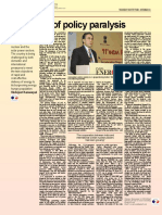 2011-11 The Perils of Policy Paralysis by Vishvjeet Kanwarpal CEO GIS-ACG in The Energy Industry Times