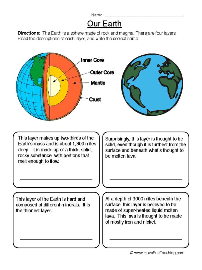 Earth Worksheet 23 PDF  PDF Within Earth Layers Worksheet Pdf