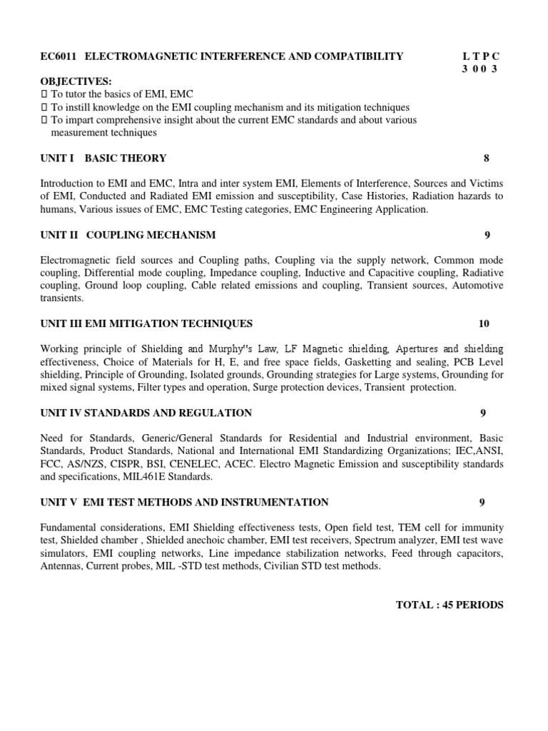 EMI EMC Testing Procedures Overview | PDF | Transmission Line ...