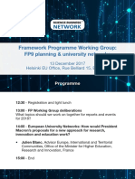 Framework Programme Working Group: FP9 Planning & University Networks