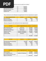 These Overhead Are To Be Allocated and Apportioned To The Four Departements Using The Information Below