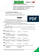 Subiect Si Barem LimbaRomana EtapaN ClasaIII 12-13 PDF