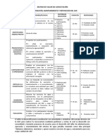 Matriz de Taller de Capacitación Tema: Operación, Mantenimiento Y Reposicion Del Sap