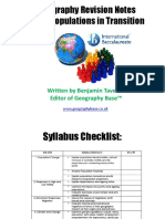 IB Geography Revision Notes Topic 1-Populations in Transition