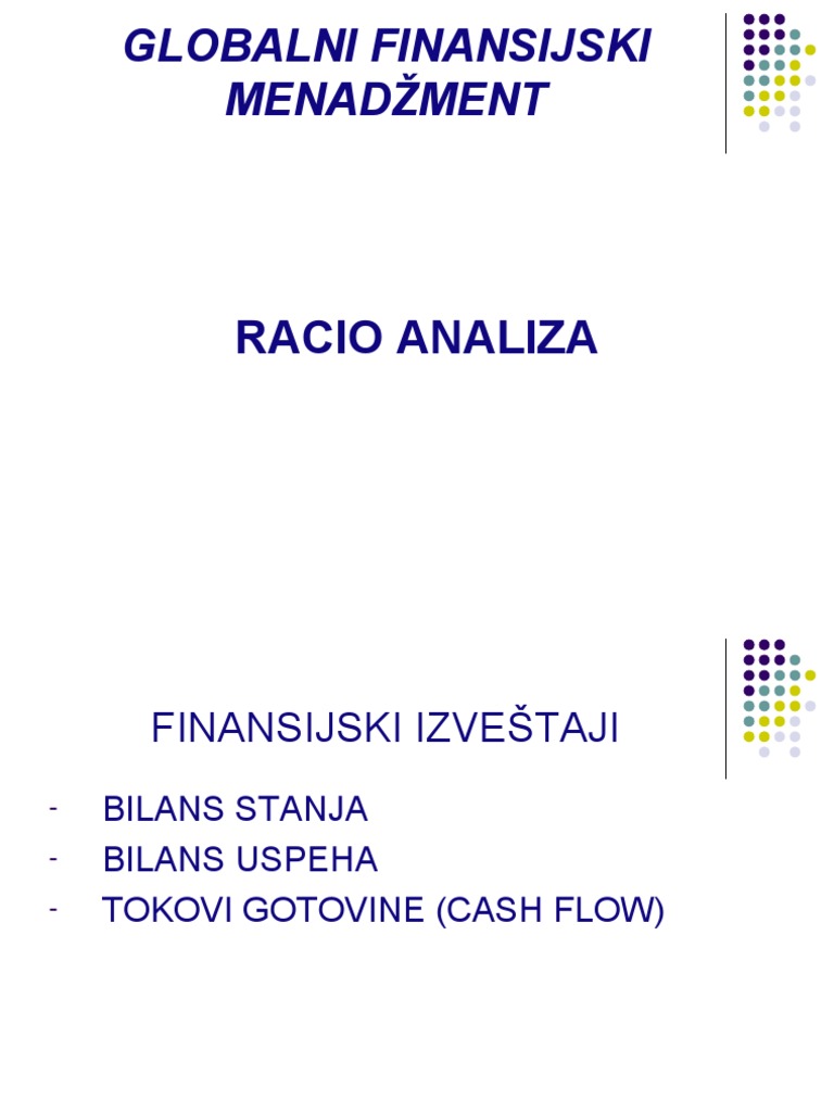 Finansijski Pokazatelji I Racio Analiza2 | PDF