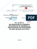 4 - Plan de Pregatire in Domeniul Situatiilor de Urgenta - 2018-2019