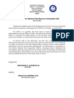 Second Quarter National Simultaneous Earthquake Drill jUNE 20, 2019