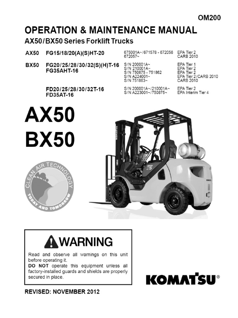 AX50 BX50 Komatsu Forklift USA, Inc. v3.1 PDF