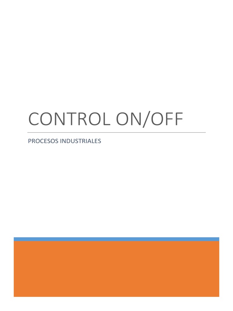 Control On/Off en Procesos Industriales | PDF | Histéresis | Medición