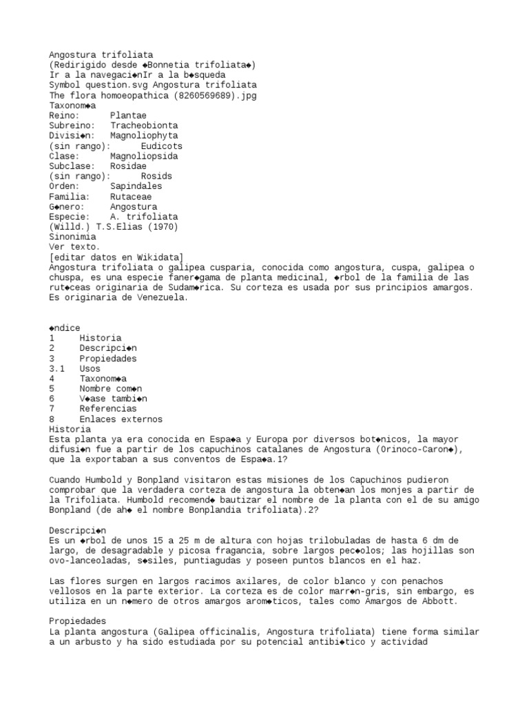 Angostura Trifoliata PDF Plantas medicinales Hierbas Medicinales