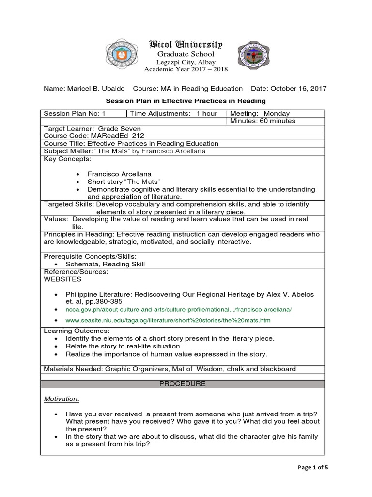 Session Plan Theories1 | PDF | Learning | Cognition
