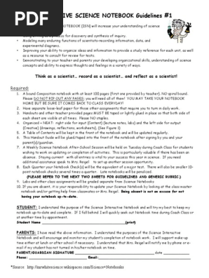 Interactive Science Notebook Guidelines #1