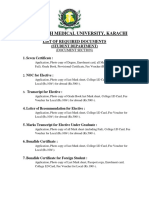 Jinnah Sindh Medical University, Karachi: List of Required Documents