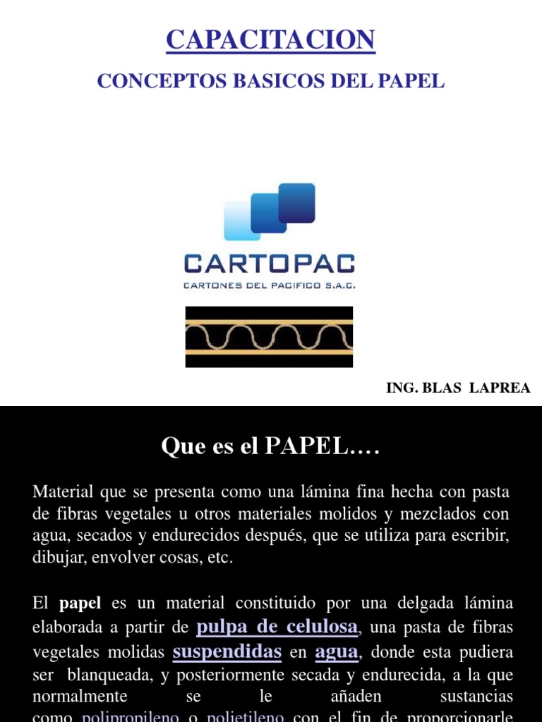 Presentacion - Conceptos Basicos Del Papel - CARTOPAC - Feb19 | PDF ...