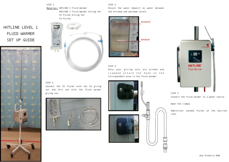 Hotline Level 1 Fluid Warmer Setup Guide | PDF