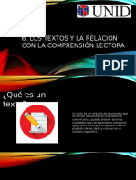 Los Textos y La Relación Con La Comprensión Lectora