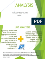Job Analysis: Karampreet Kaur Mba 1