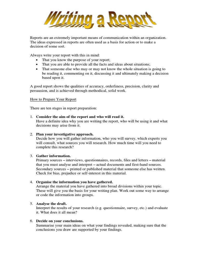 Writing A Report - Guidelines  PDF  Truth  Epistemology