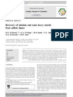 Recovery of Alumina and Some Heavy Metals From Sulfate Liquor
