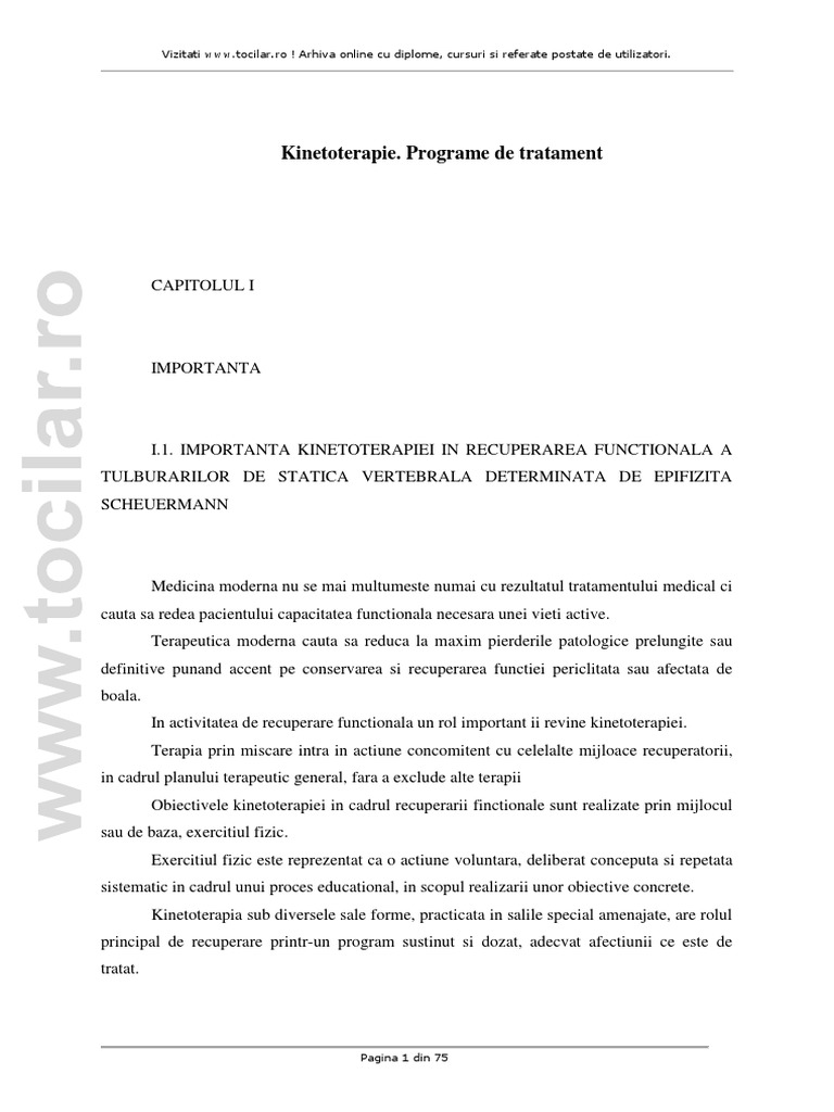 Kinetoterapie Licenta | PDF