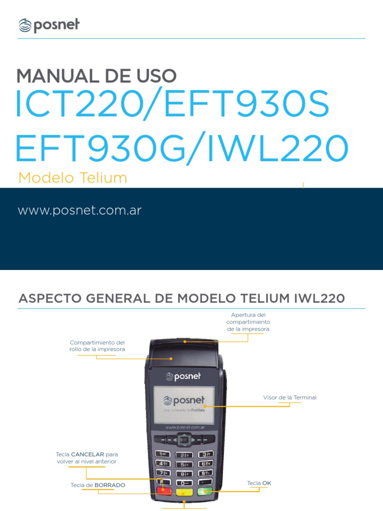 Manual Ingenico ICT220 | Tarjeta de débito | Informática | Prueba