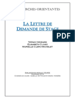 LA LETTRE DE DEMANDE DE STAGE