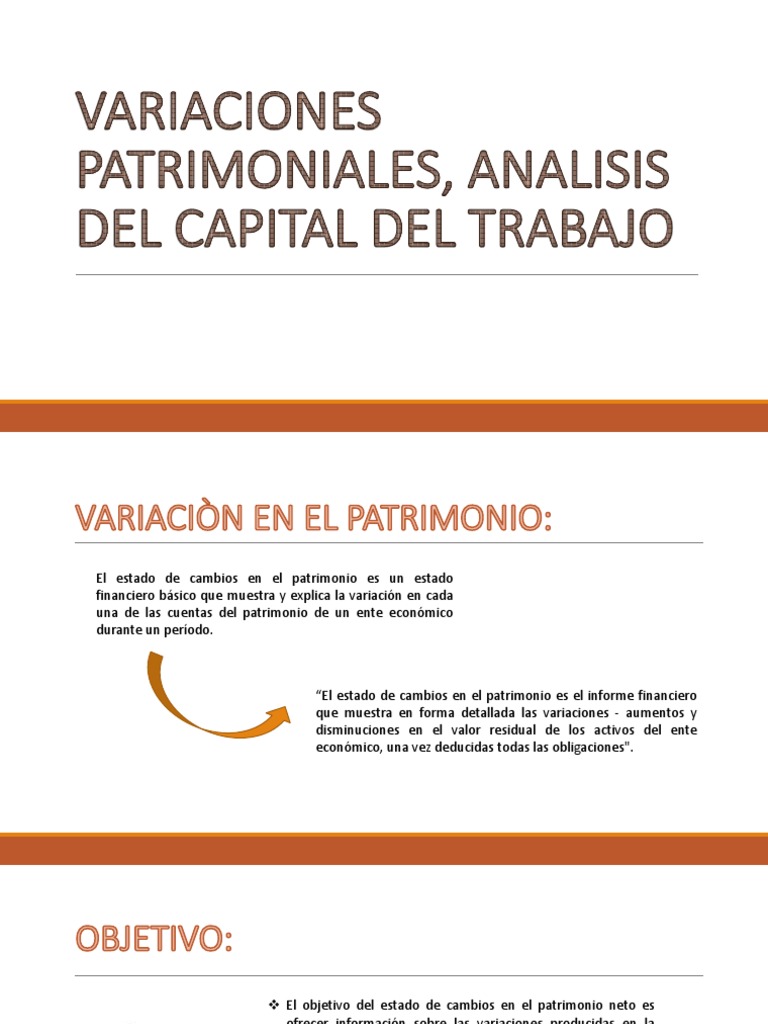 Variaciones Patrimoniales Analisis Del Capital Del Trabajo | PDF