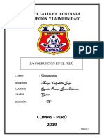 Comas - Perú 2019: "Año de La Lucha Contra La Corrupción Y La Impunidad"