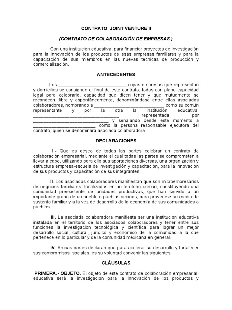 contrato-joint-venture-ii-contrato-de-colaboraci-n-de-empresas-pdf