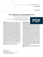 [14528266 - Journal of Medical Biochemistry] Quality Indicators of the Pre-Analytical Phase