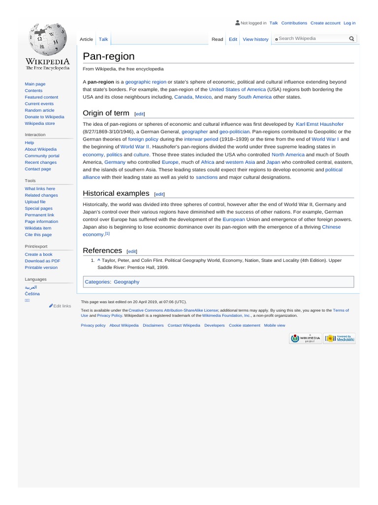 Pan Region PDF Wikipedia Unrest