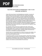 Relatorio de Aprendizagem 2019