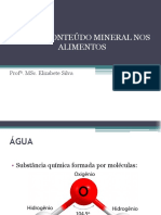 Água e conteúdo mineral nos alimentos