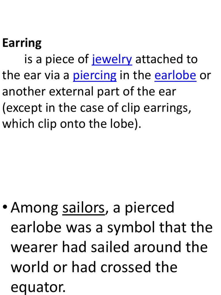 Types and Styles of Earrings Explained | PDF | Bracelet | Jewellery
