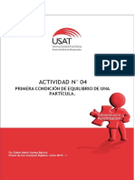 Actividad #04. Primera Condición de Equilibrio de Una Partícula. Física de Los Cuerpos Rígidos. Ciclo 2019 - I