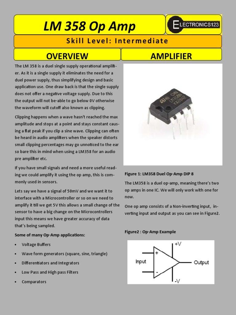 LM358 Op Amp | PDF | Operational Amplifier | Amplifier