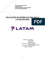 Aplicacion de Norma ISO 9001-2015 para LATAM Airlines