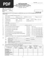 Application Form B.Sc. (MT) Radiography Course